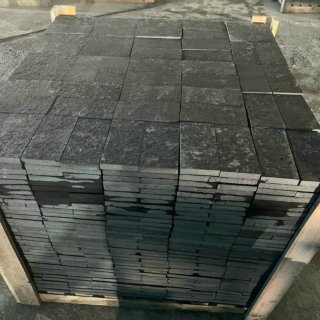 Black basalt paver flamed surface 